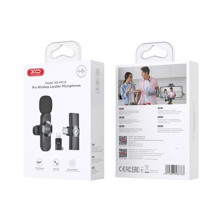 Lavaliera XO Design MC13, USB-C / Lightning, Neagra