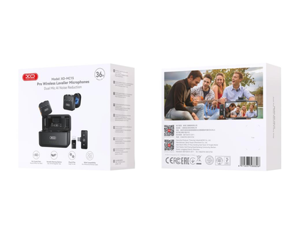 Lavaliera XO Design MC15 Dual, USB-C / Lightning, Set 2 bucati, Neagra