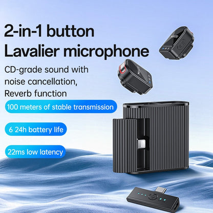 Lavaliera Yesido KR19, USB-C / Lightning, Set 2 bucati, Neagra