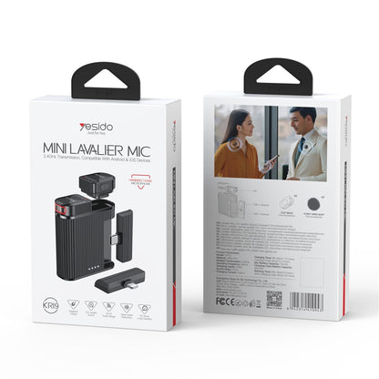 Lavaliera Yesido KR19, USB-C / Lightning, Set 2 bucati, Neagra