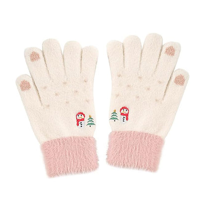 Manusi De Iarna Tactile Dama Techsuit ST0011, Marime 17cm, Albe