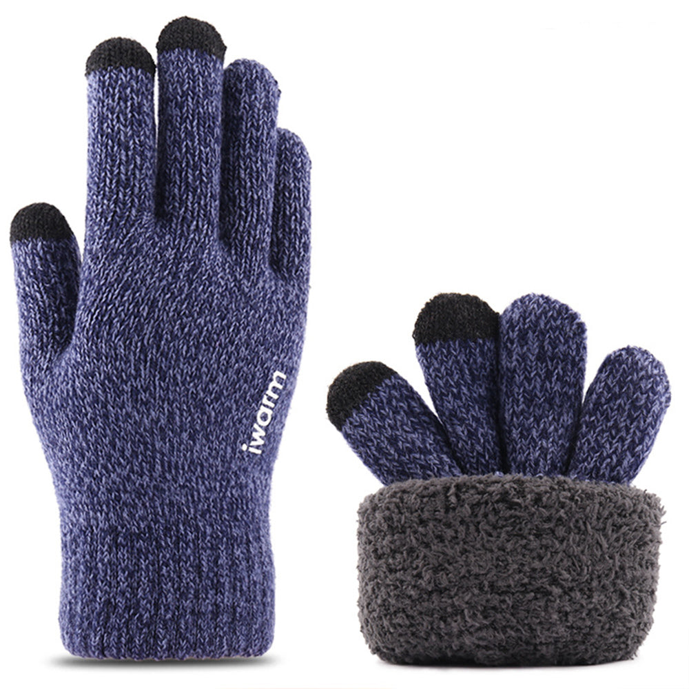 Manusi De Iarna Tactile Iwarm ST0018, Marime 23cm, Albastre