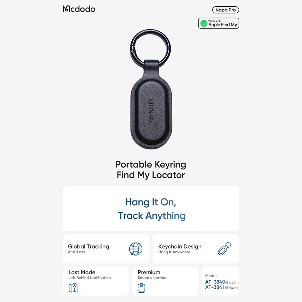 Mcdodo SmartTag Keyring Napa Pro AT-3840 pentru iOS Series, Negru