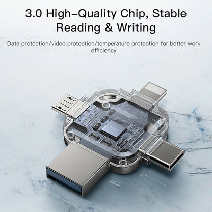 Memorie Externa USB-A 3.0 / Lightning / USB-C / microUSB Yesido FL15, 128Gb