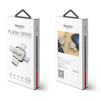 Memorie Externa USB-A 3.0 / Lightning / USB-C / microUSB Yesido FL15, 128Gb