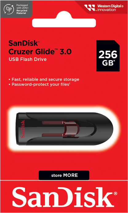 Memorie Externa USB-A 3.0 SanDisk Cruzer Glide, 256Gb SDCZ600-256G-G35