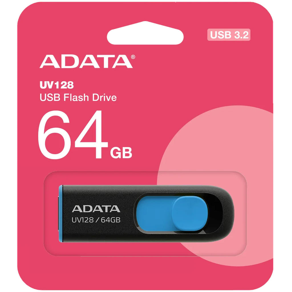 Memorie Externa USB-A 3.2 Adata UV128, 64Gb AUV128-64G-RBE