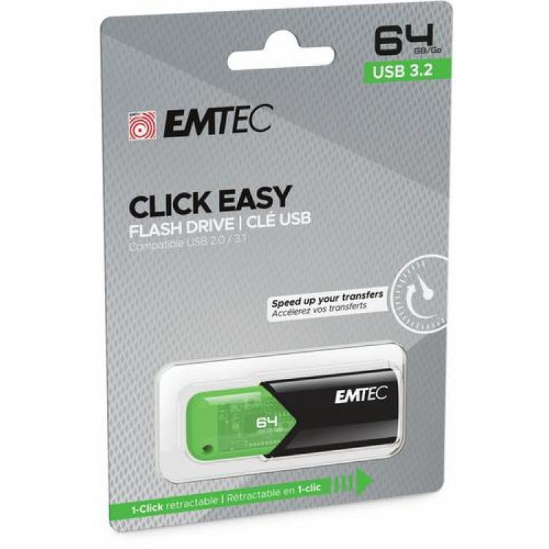 Memorie Externa USB-A 3.2 Emtec B110 Click Easy, 64Gb ECMMD64GB113