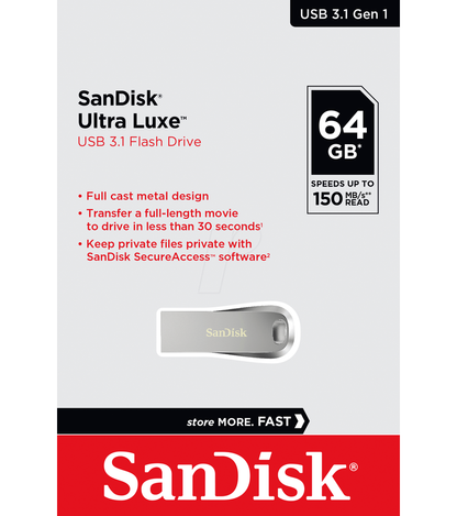 Memorie Externa USB-A 3.2 SanDisk Ultra Luxe, 64Gb SDCZ74-064G-G46