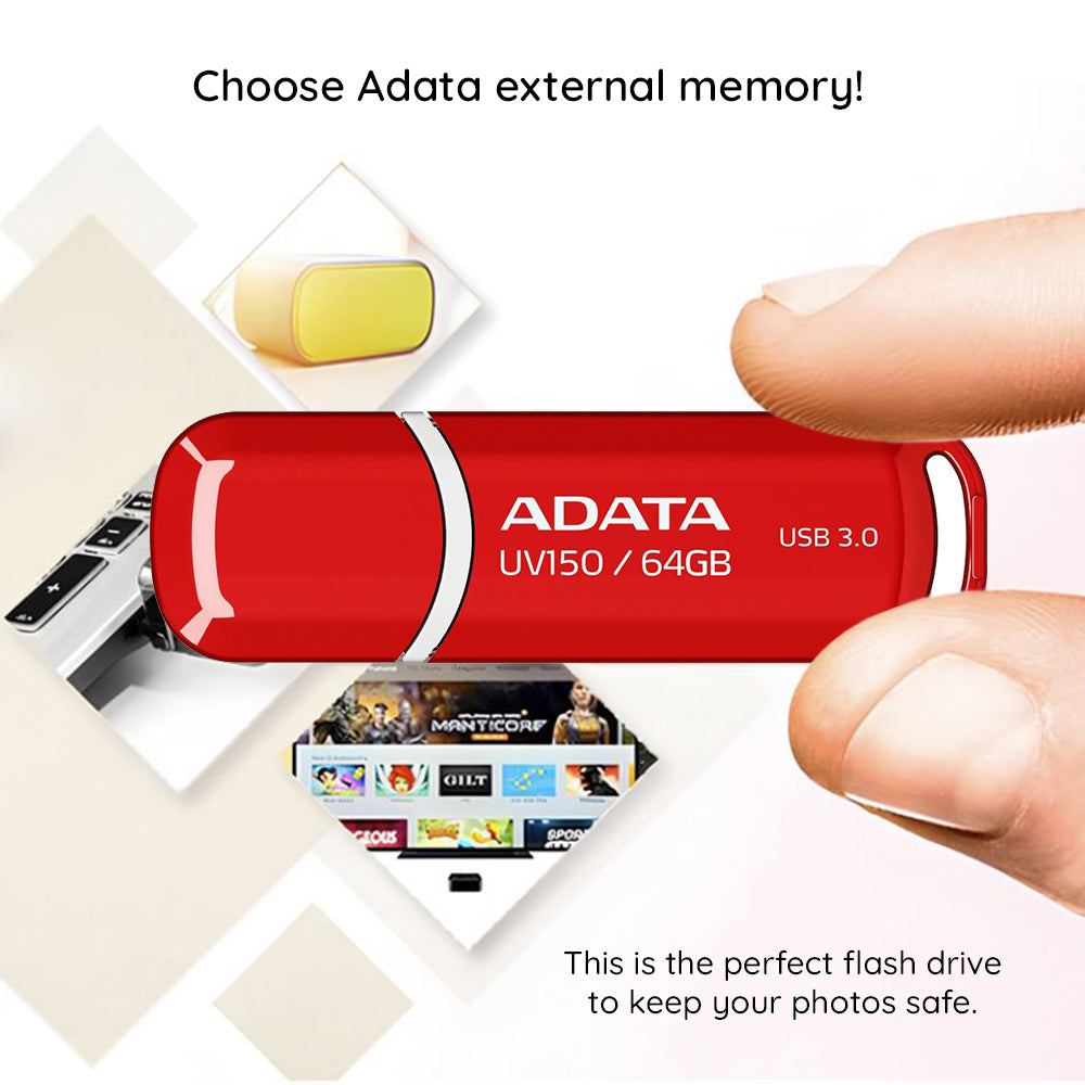 Memorie Externa USB-A 3.2 Adata UV150, 128Gb AUV150-128G-RBK