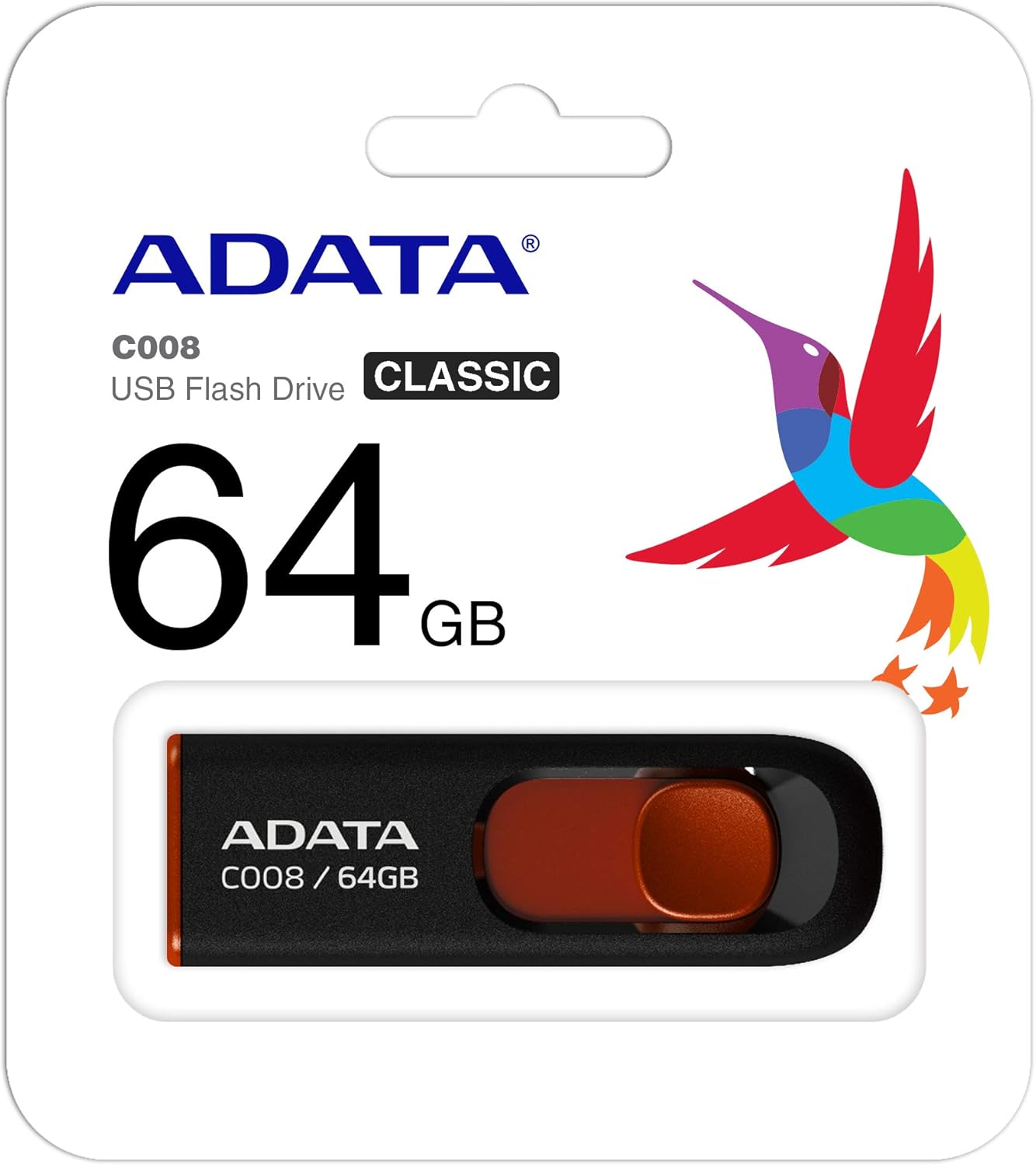 Memorie Externa USB-A Adata C008, 64Gb AC008-64G-RKD