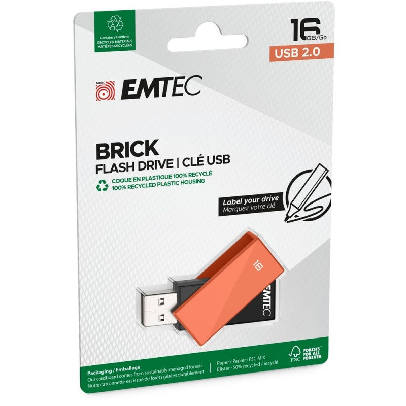 Memorie Externa USB-A Emtec C350 Brick, 16Gb ECMMD16GC352