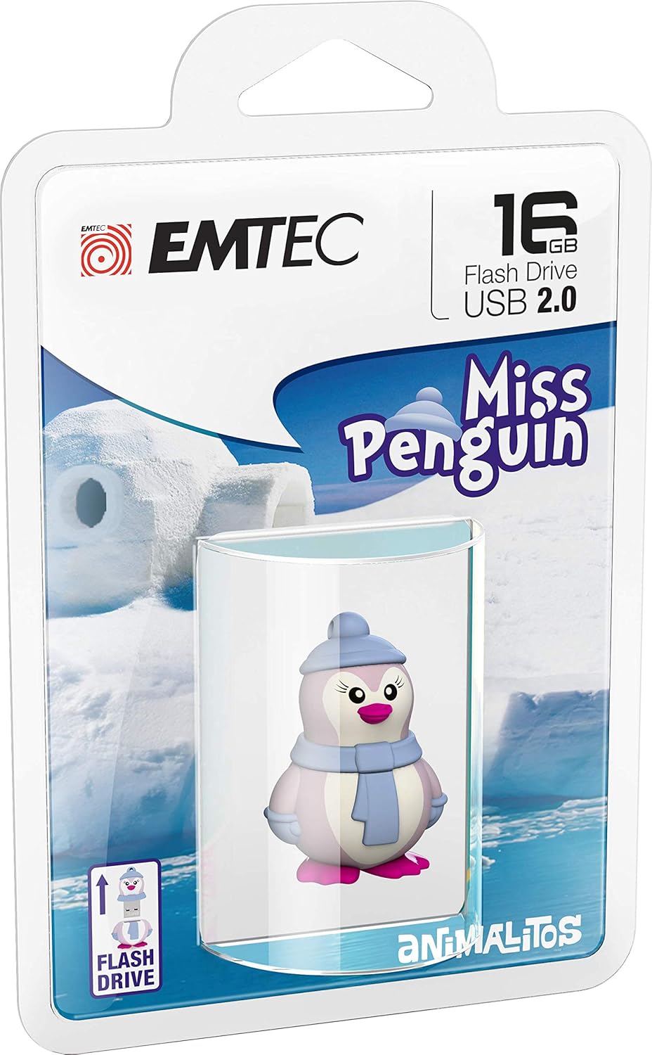 Memorie Externa USB-A Emtec M336 Miss Penguin, 16Gb ECMMD16GM336