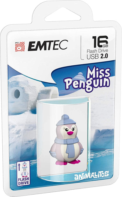 Memorie Externa USB-A Emtec M336 Miss Penguin, 16Gb ECMMD16GM336