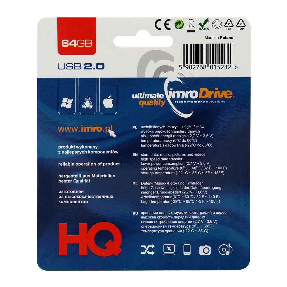 Memorie Externa USB-A Imro, 64Gb