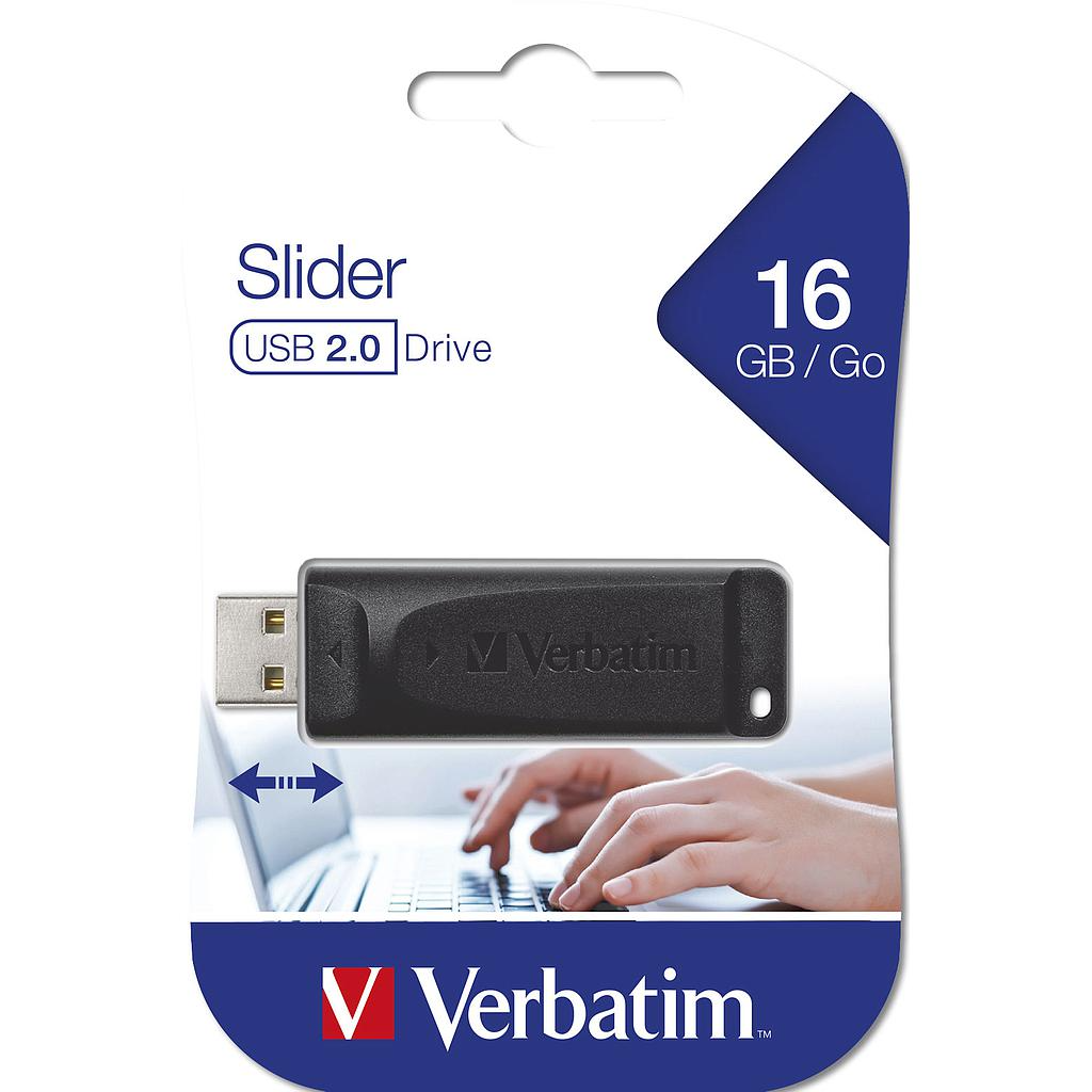 Memorie Externa USB-A Verbatim PenDrive Slider, 16Gb