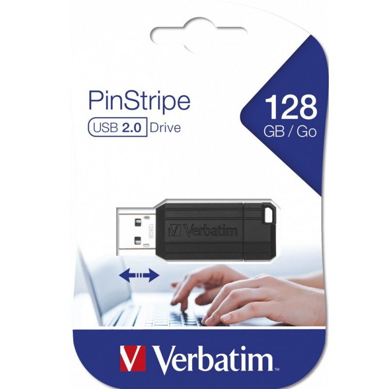 Memorie Externa USB-A Verbatim PenDrive Pinstripe, 128Gb