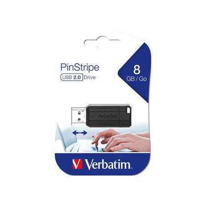 Memorie Externa USB-A Verbatim PenDrive Pinstripe, 8Gb