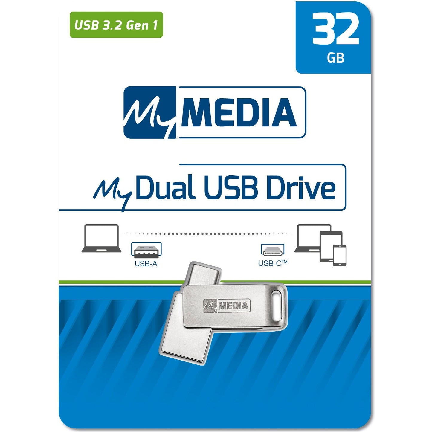 Memorie Externa USB-A Verbatim MyDual, 32Gb