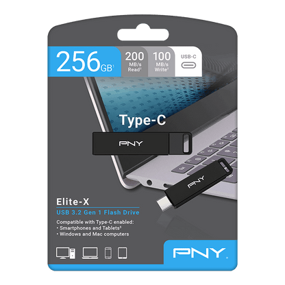 Memorie Externa USB-C PNY Elite X, 64Gb P-FDI64GELTXC-GE