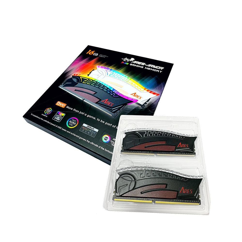 Memorie RAM Dato Ares Armor, DDR4, RGB, 2 x 8GB, 3600Mhz, CL18, Neagra AMRGB8GX216G36K