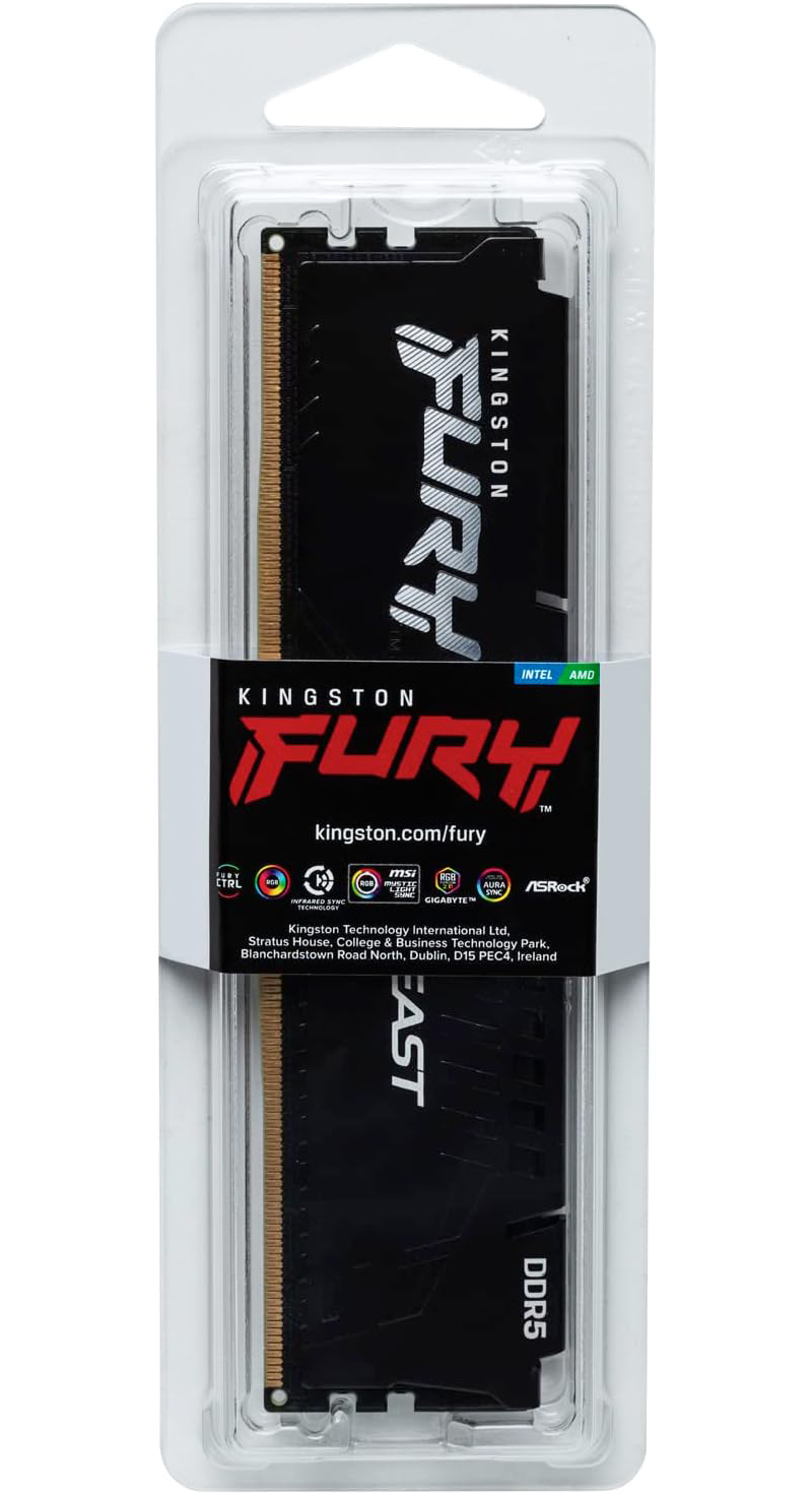 Memorie RAM Kingston Fury Beast, DDR5, 8GB, 5600Mhz, Resigilata KF556C40BB-8
