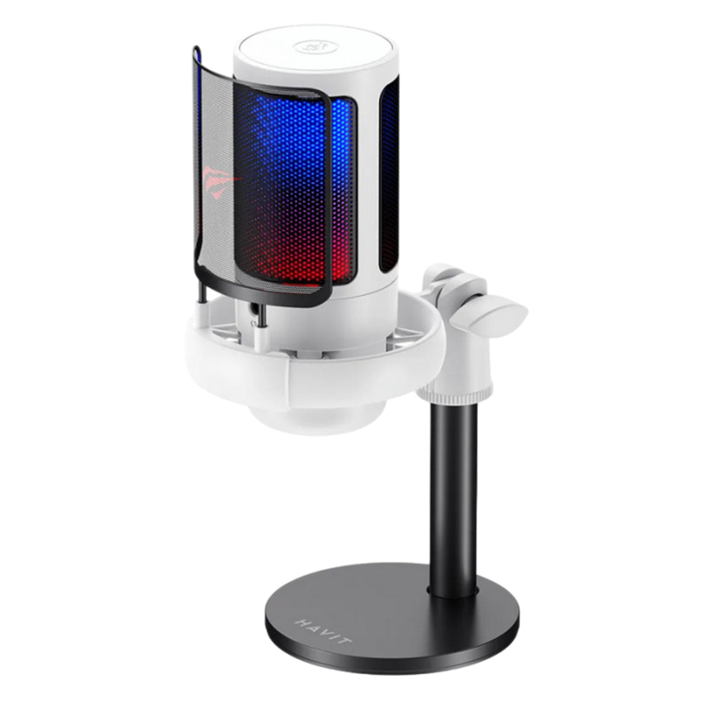 Microfon Cardioid HAVIT GK50, RGB, USB-C, 1.8m, Negru