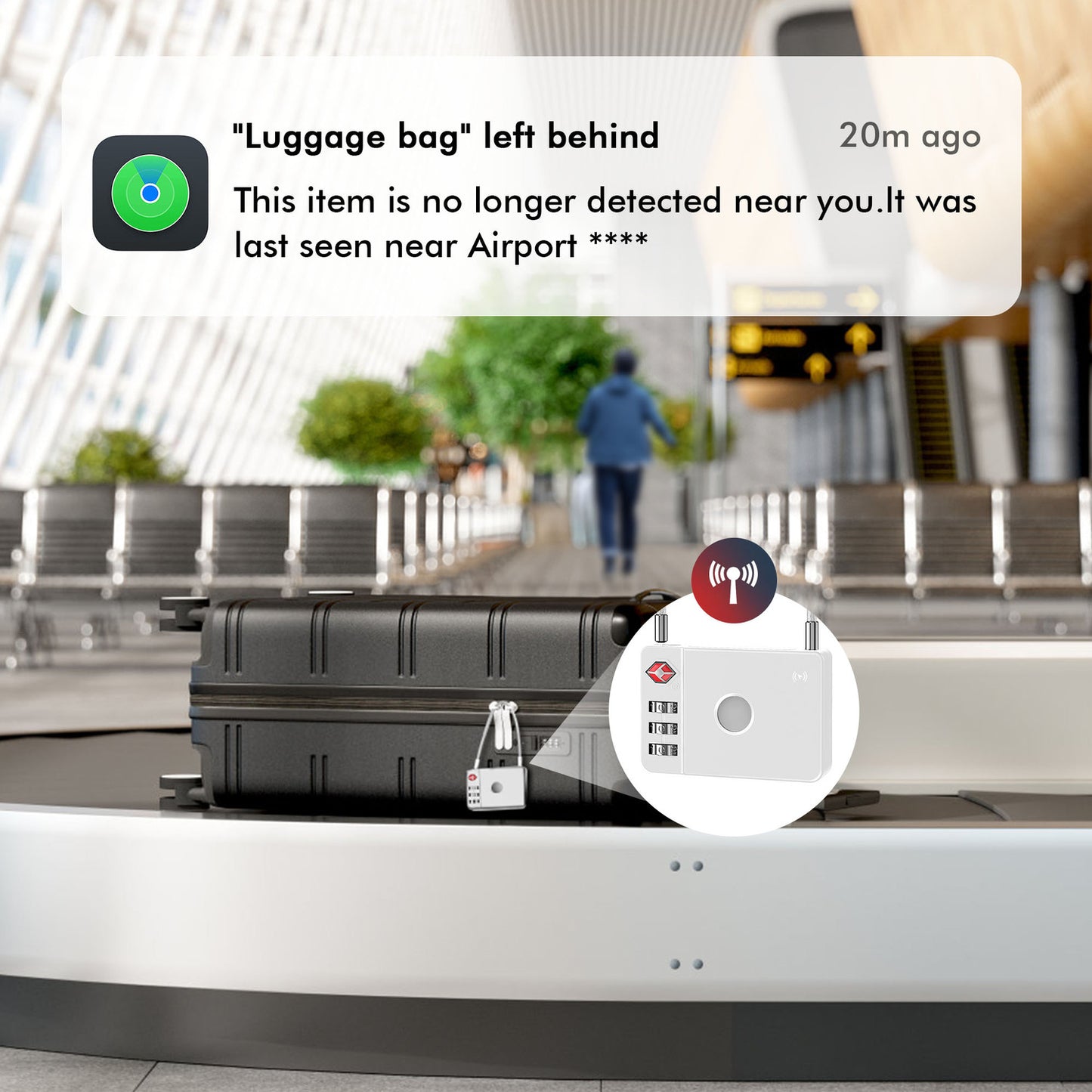 MiLi SmartTag MiLock Luggage pentru iOS Series, Alb HD-P16-L