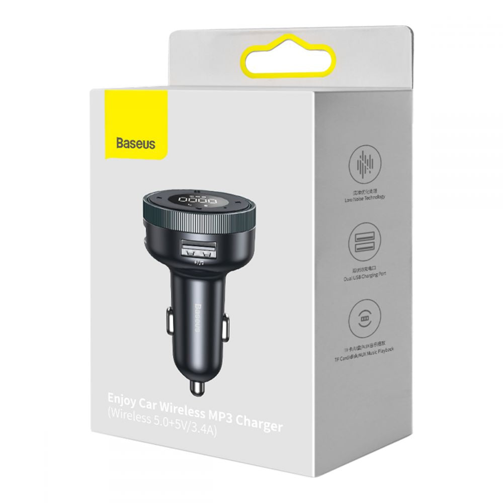 Modulator FM Bluetooth Baseus Enjoy, Mp3 Player, 2 x USB, Negru CCLH-01