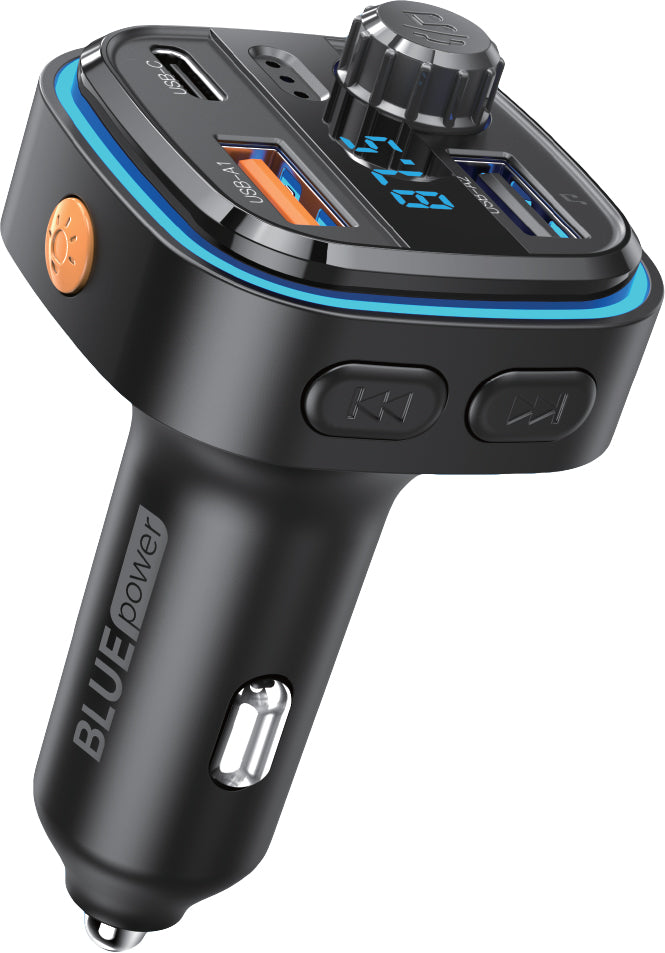 Modulator FM Bluetooth Blue Power BPBCC08, 2 x USB-A - 1 x USB-C