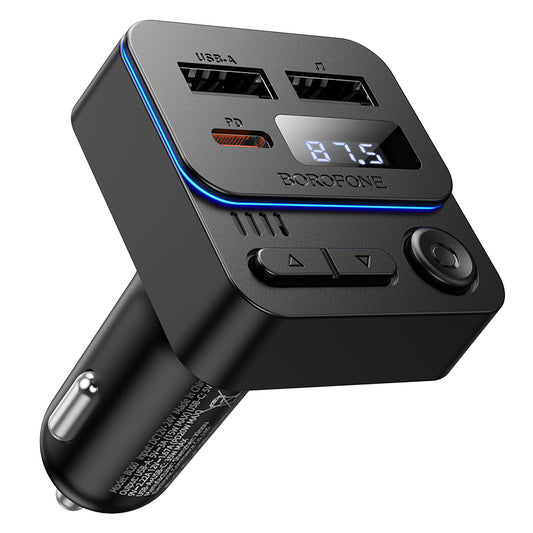 Modulator FM Bluetooth Borofone BC60 Hero, 2 x USB-A - 1 x USB-C