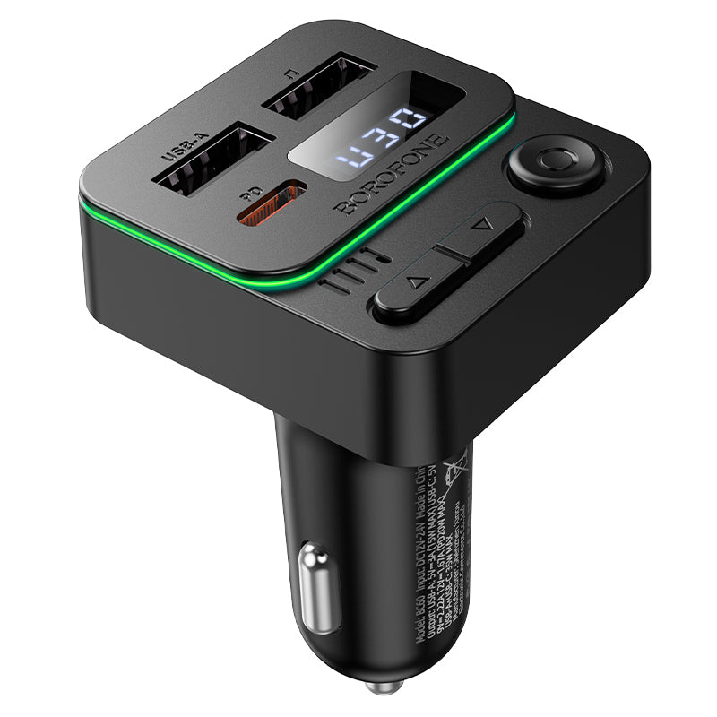Modulator FM Bluetooth Borofone BC60 Hero, 2 x USB-A - 1 x USB-C