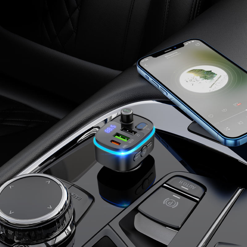 Modulator FM Bluetooth HOCO E62 Fast, 2 x USB-A - 1 x USB-C