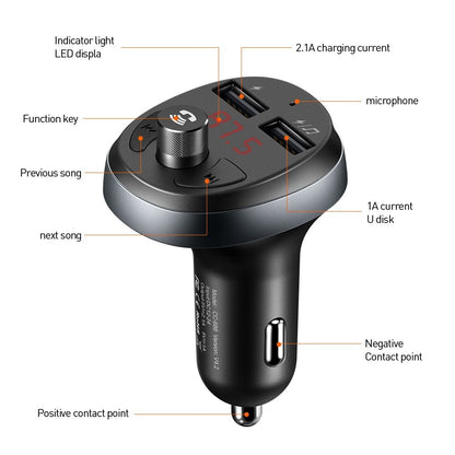 Modulator FM Bluetooth McDodo, 2 x USB-A