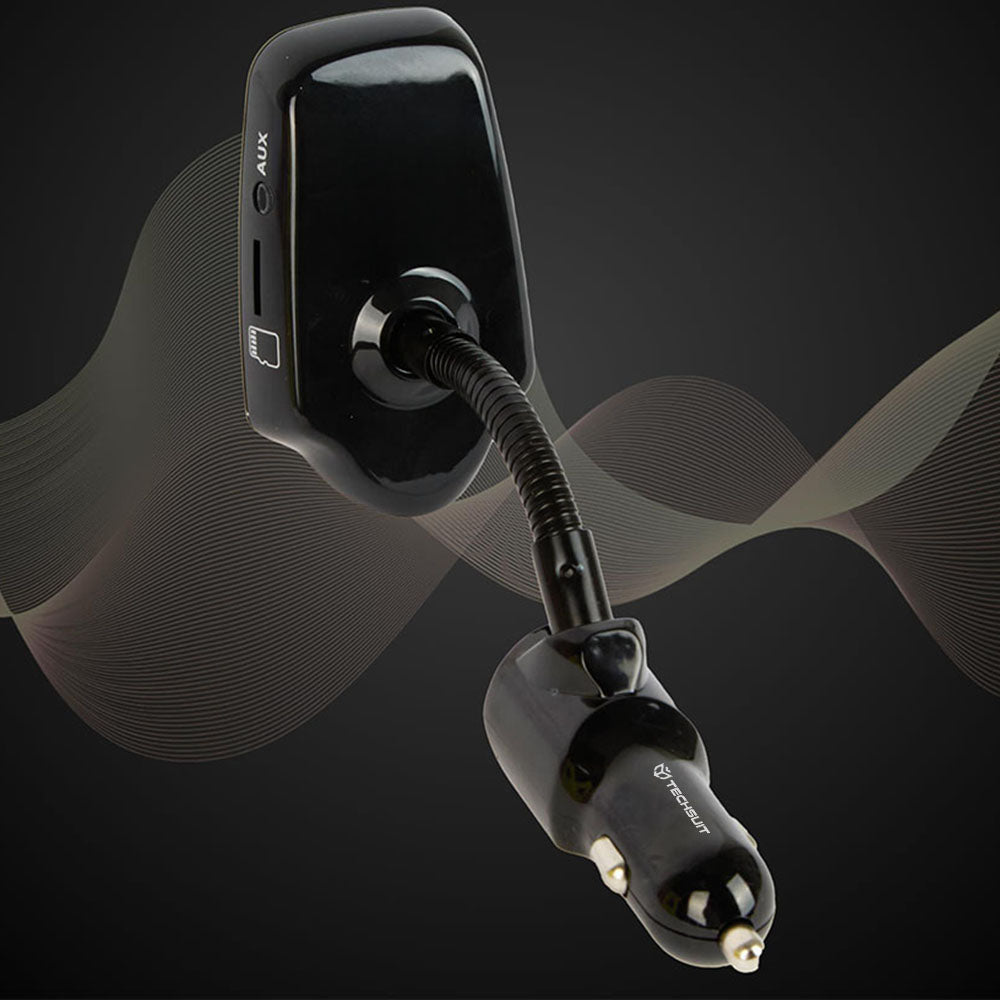 Modulator FM Bluetooth Techsuit MFM4, 1 x USB-A - 1 x 3.5mm - 1 x microSD, Negru