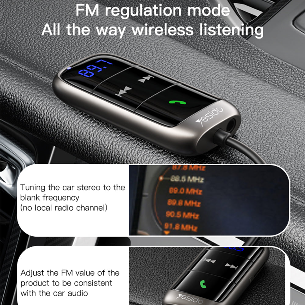 Modulator FM Bluetooth Yesido YAU32, 1 x 3.5mm - 1 x microSD