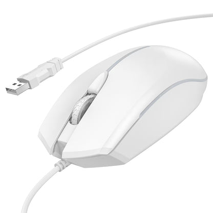 Mouse Gaming Wired USB HOCO GM37, RGB, 2400DPI, Alb