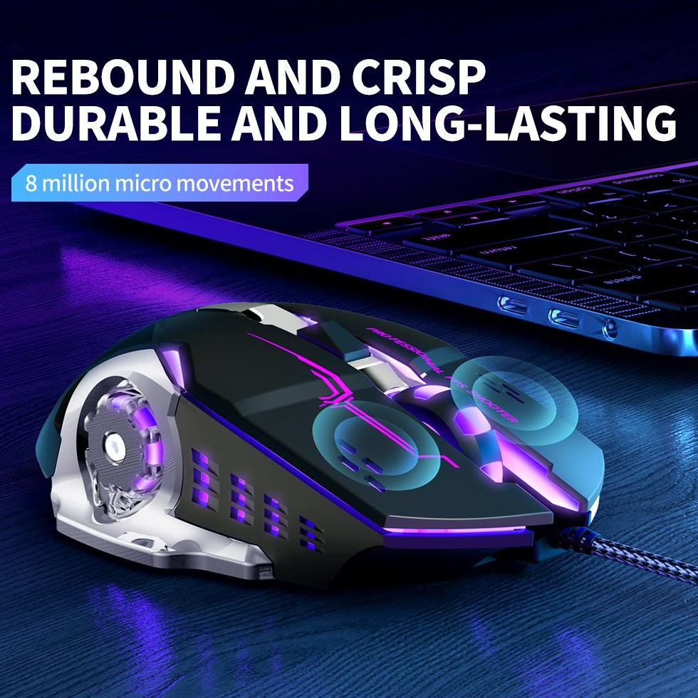 Mouse Gaming Wired USB XO Design M10, RGB, 3200DPI, Negru