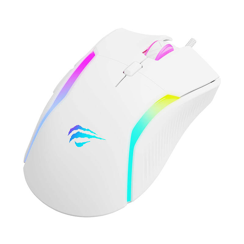 Mouse Gaming Wired USB HAVIT MS1033, RGB, 800DPI - 8000DPI, Alb