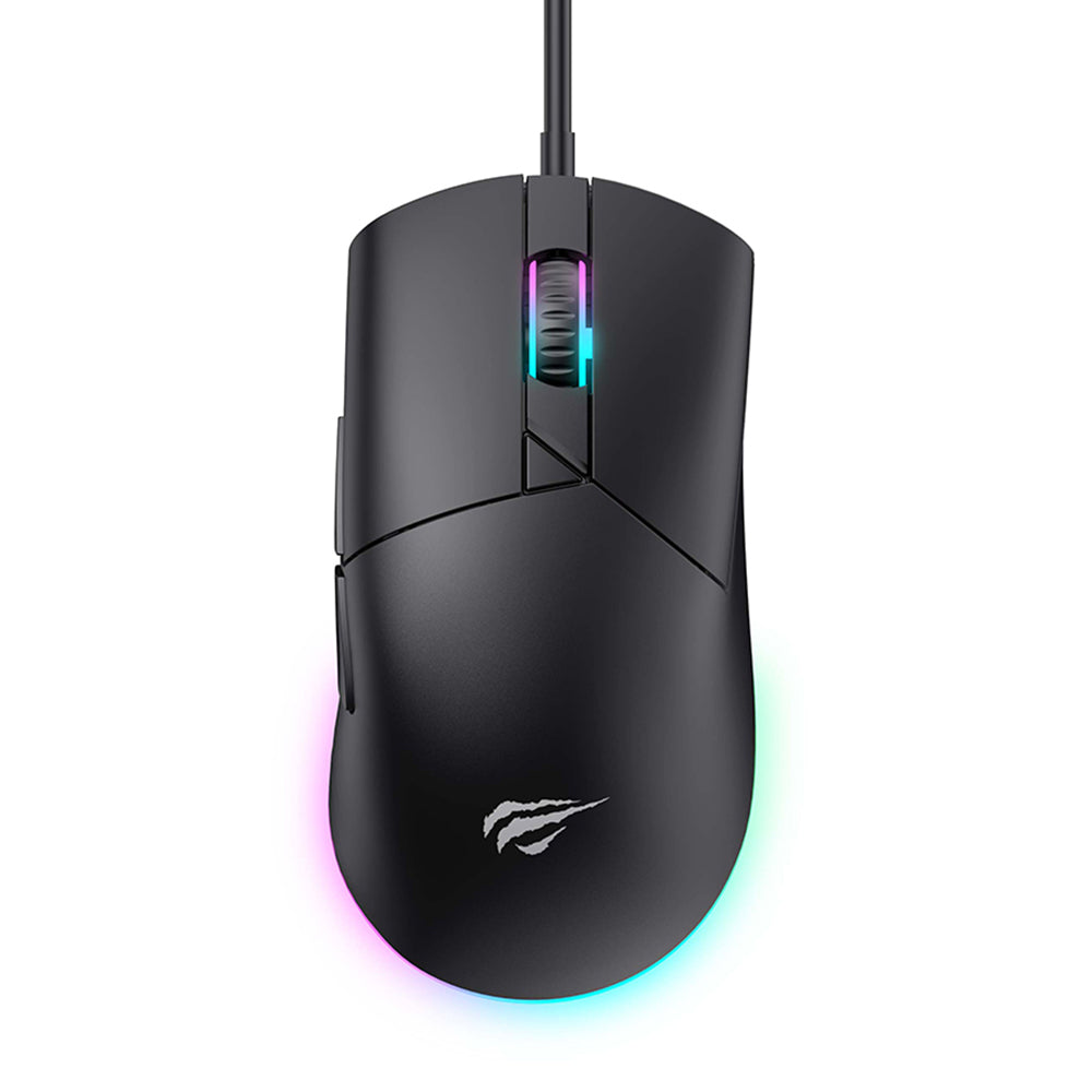 Mouse Gaming Wired USB HAVIT MS1038, RGB, 1200DPI - 7200DPI, 1.6m, Negru