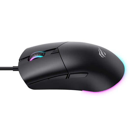 Mouse Gaming Wired USB HAVIT MS1038, RGB, 1200DPI - 7200DPI, 1.6m, Negru