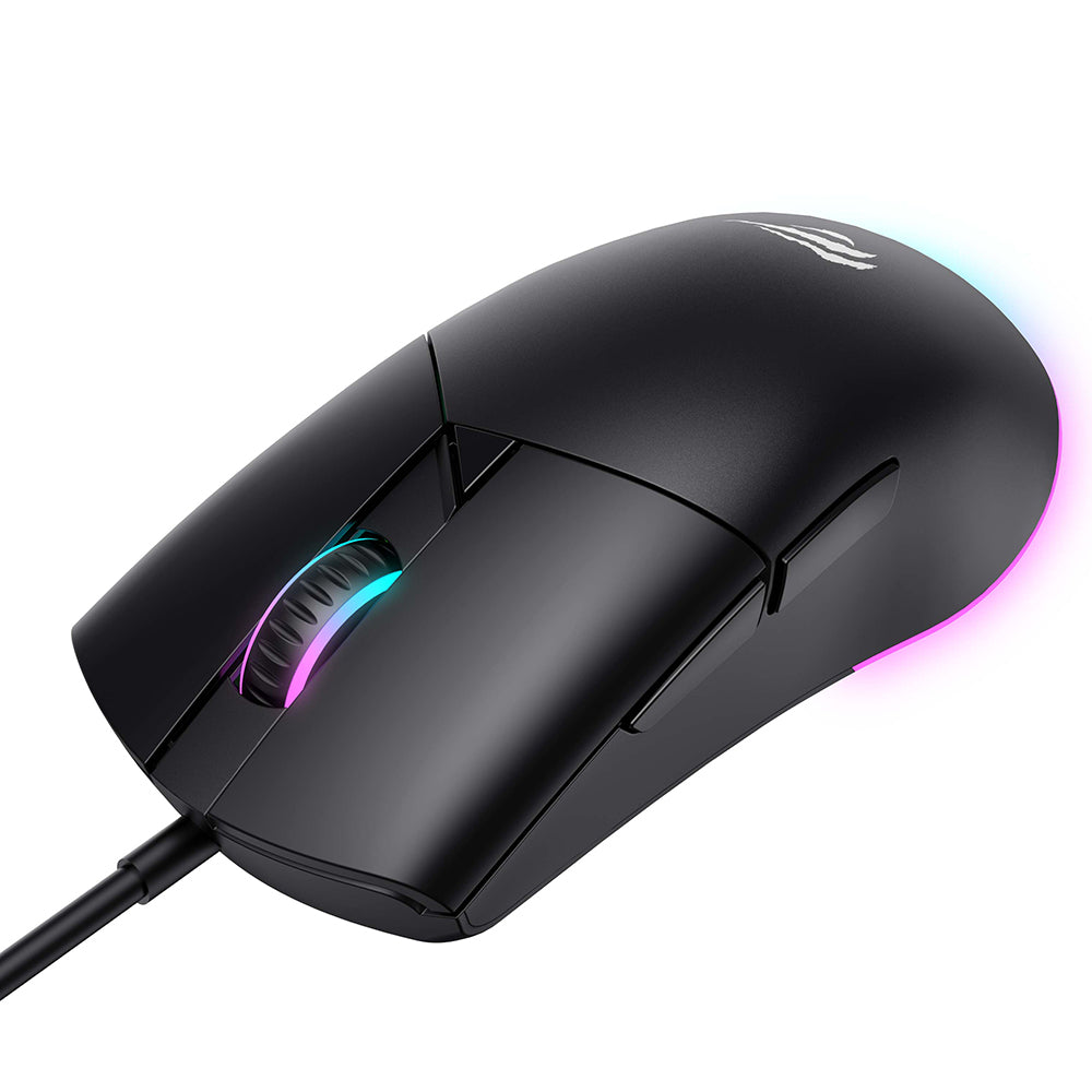 Mouse Gaming Wired USB HAVIT MS1038, RGB, 1200DPI - 7200DPI, 1.6m, Negru