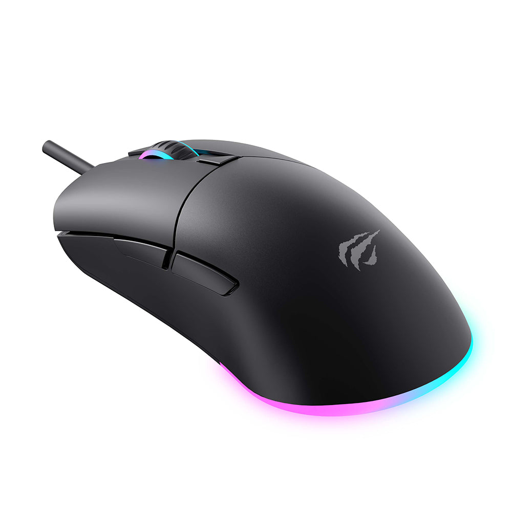 Mouse Gaming Wired USB HAVIT MS1038, RGB, 1200DPI - 7200DPI, 1.6m, Negru