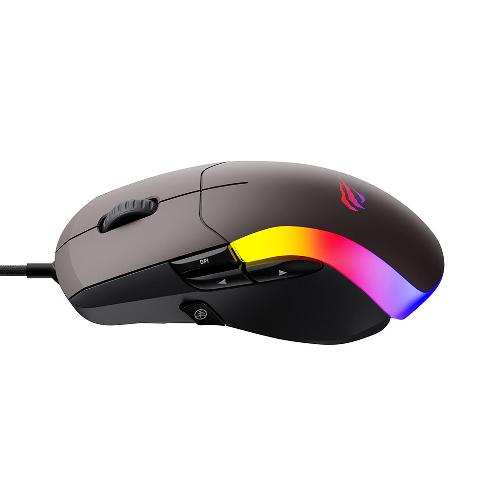Mouse Gaming Wired USB HAVIT MS959S, RGB, 1200DPI - 8000DPI, 1.6m, Negru Ocru