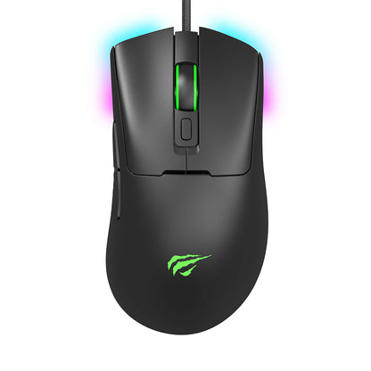 Mouse Gaming Wired USB HAVIT MS966, RGB, 800DPI - 12000DPI, 1.6m, Negru