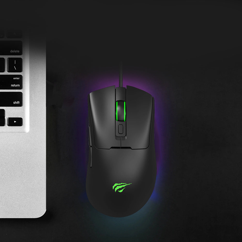 Mouse Gaming Wired USB HAVIT MS966, RGB, 800DPI - 12000DPI, 1.6m, Negru