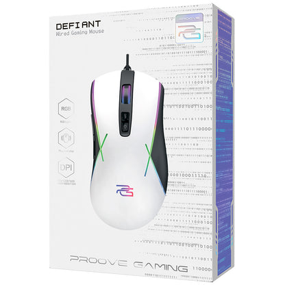 Mouse Gaming Wired USB Proove Defiant, RGB, 7200DPI, Alb CMDE00000101