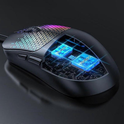 Mouse Gaming Wired USB Yesido KB32, RGB, 7200DPI, Negru