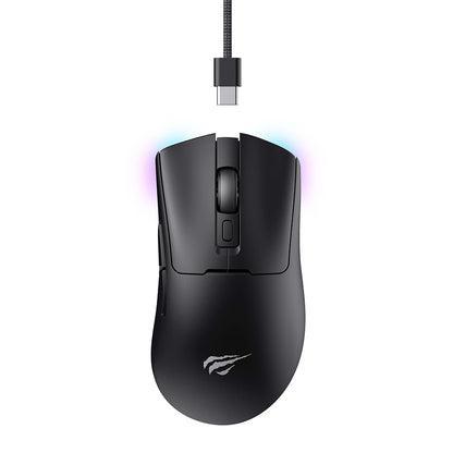 Mouse Gaming Wireless HAVIT MS966WB, 800DPI - 10000DPI, BT / Wi-Fi / Wired, Negru
