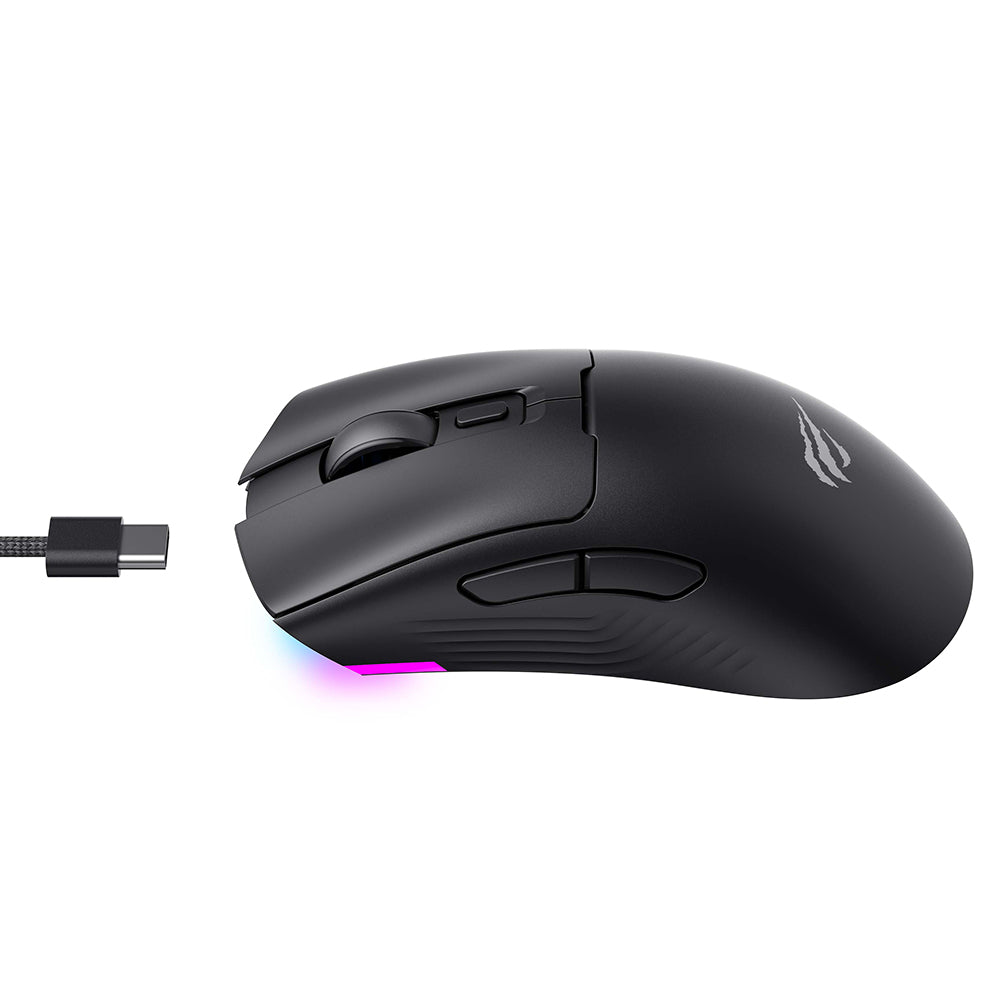 Mouse Gaming Wireless HAVIT MS966WB, 800DPI - 10000DPI, BT / Wi-Fi / Wired, Negru